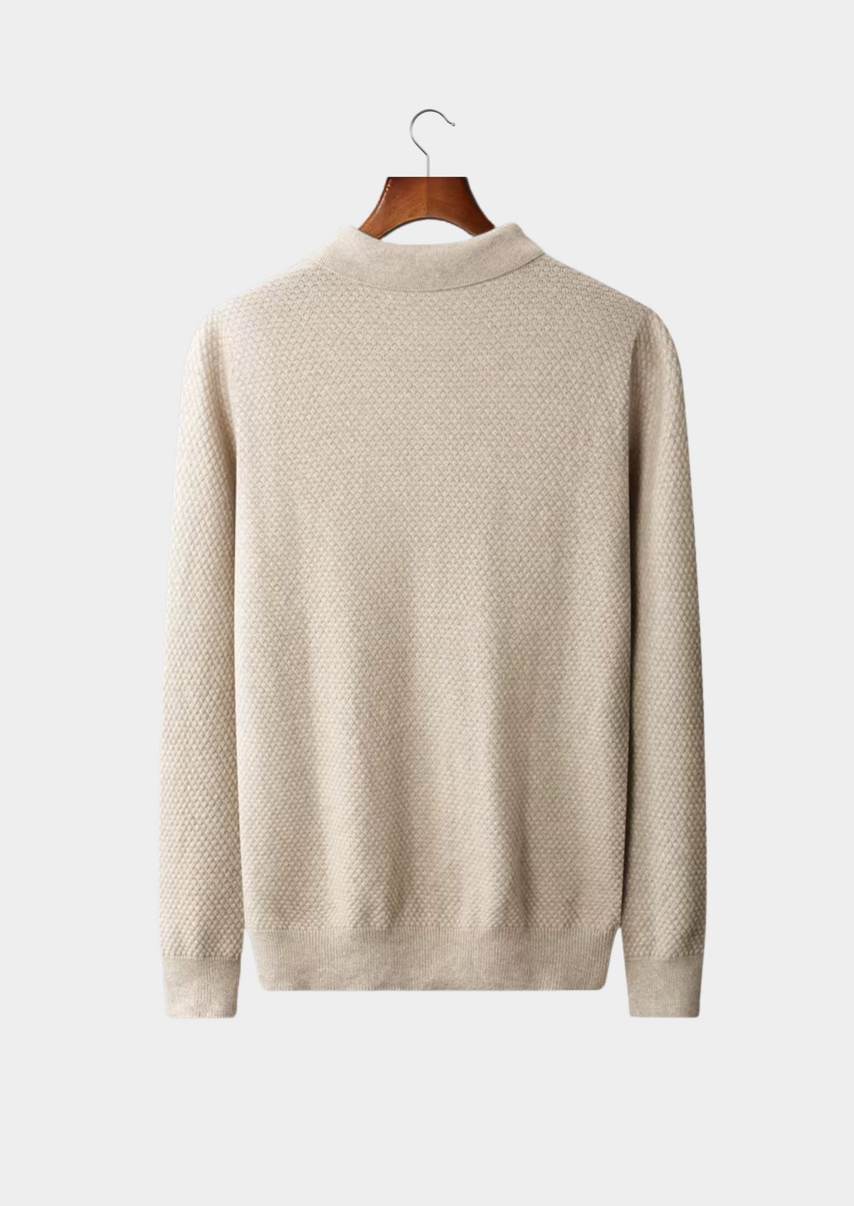 Premium Cashmere Textured Sweater Polo | Apuro