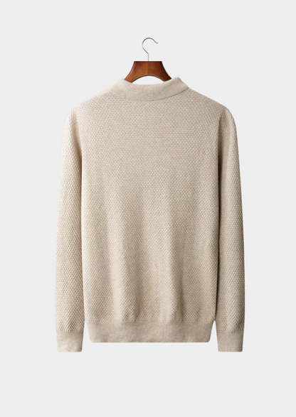 Premium Cashmere Textured Sweater Polo | Apuro