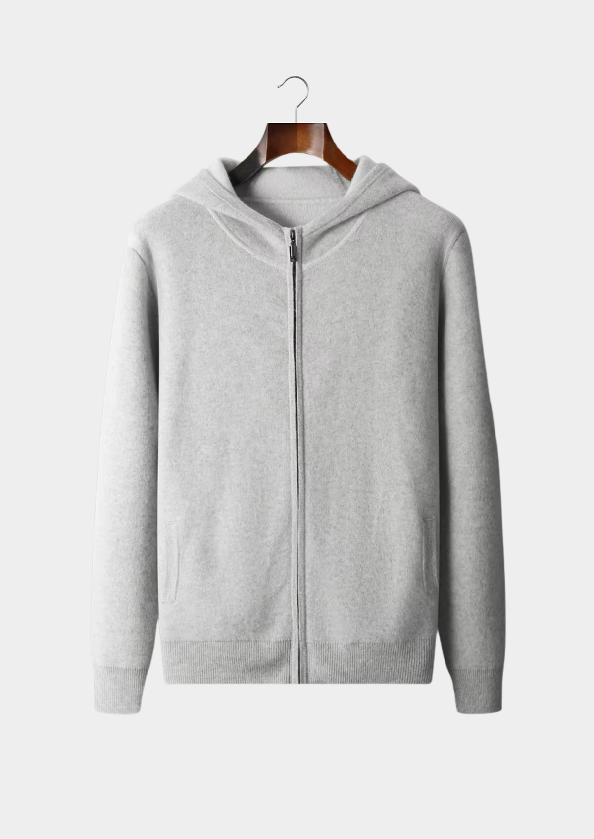 Premium Cashmere Two Tone Zipper Hoodie | Apuro
