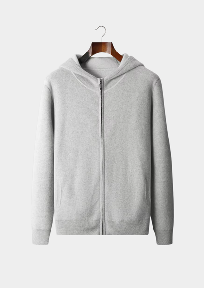 Premium Cashmere Two Tone Zipper Hoodie | Apuro