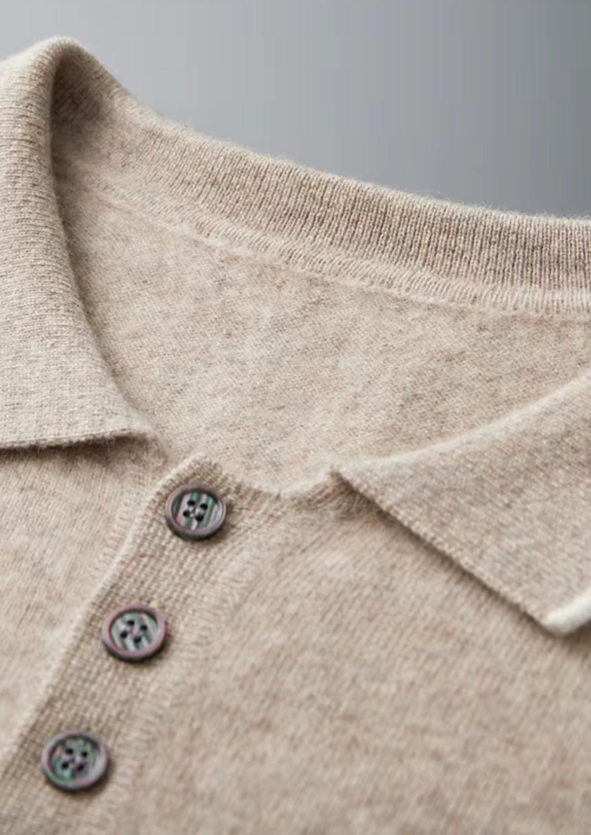 Premium Cashmere Two Tone Button Polo | Apuro
