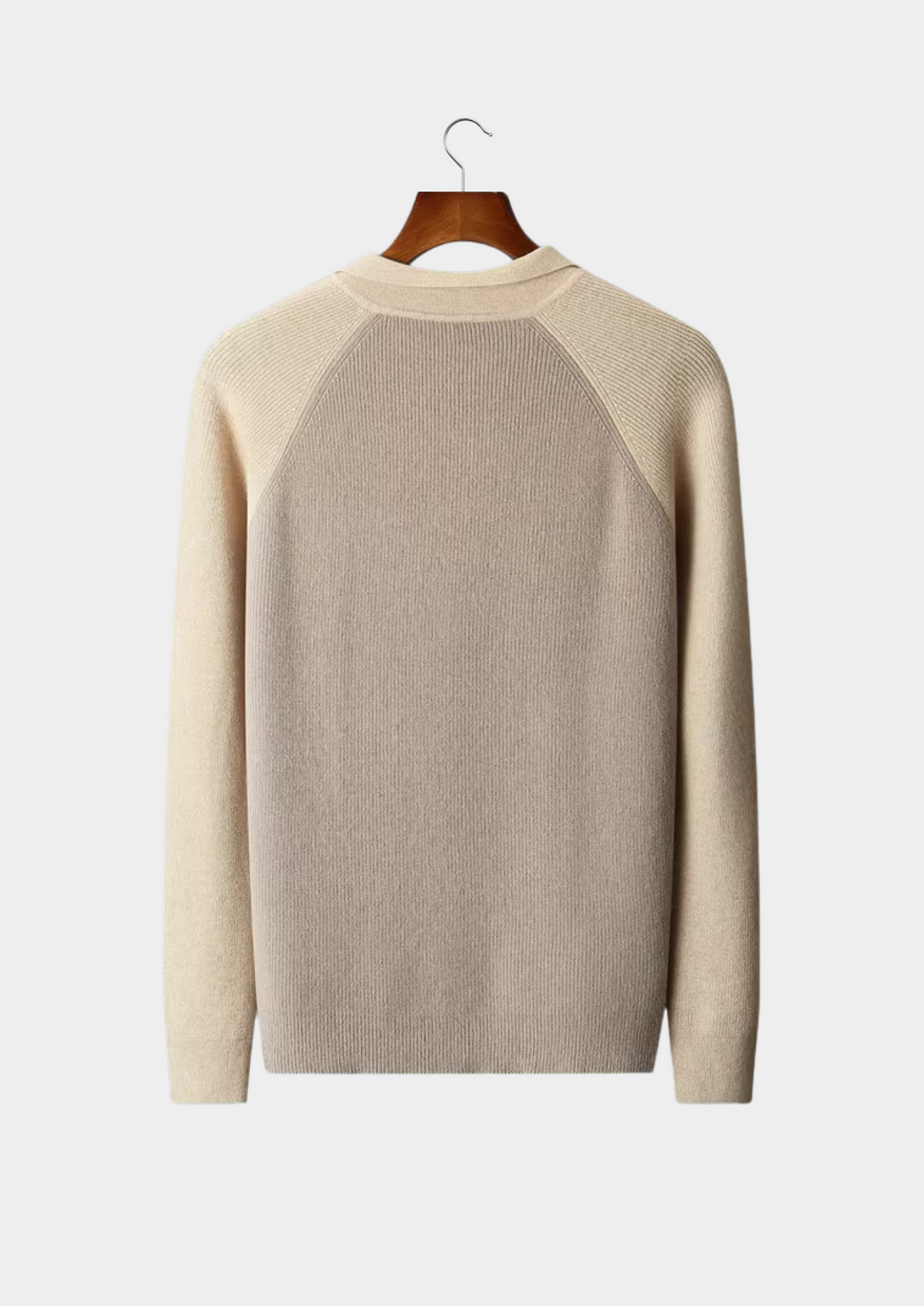 Pure Extra-Fine Merino Wool Two Tone Zipper Sweater Polo | Apuro