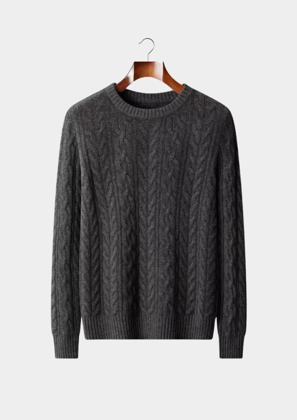 Pure Extra-Fine Merino Wool Cable Knit Crewneck | Apuro