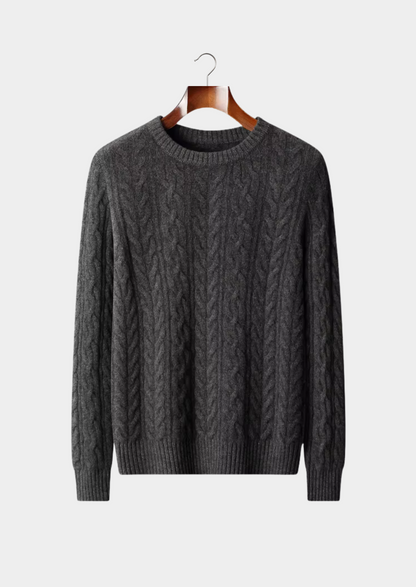 Pure Extra-Fine Merino Wool Cable Knit Crewneck | Apuro