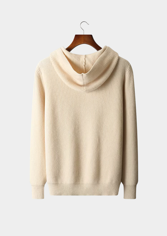 Pure Extra-Fine Merino Wool Half Zipper Hoodie | Apuro