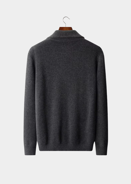 Pure Extra-Fine Merino Wool Funnel Neck Dual Zip Cardigan | Apuro