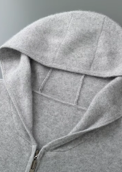 Pure Extra-Fine Merino Wool Zipper Hoodie | Apuro