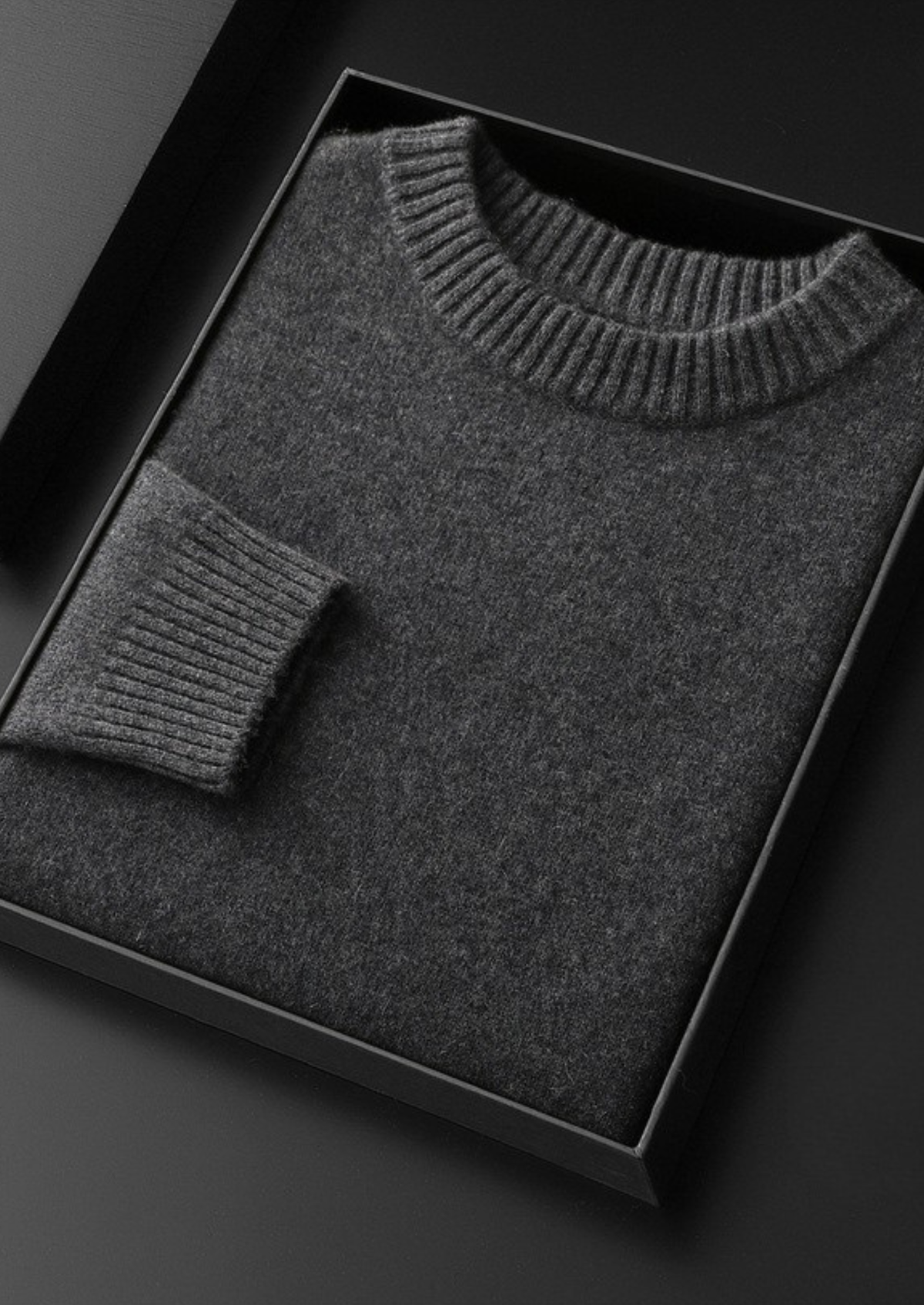 Pure Cashmere Dark Gray Essential Crewneck | Apuro