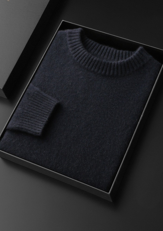 Pure Cashmere Navy Blue Essential Crewneck | Apuro