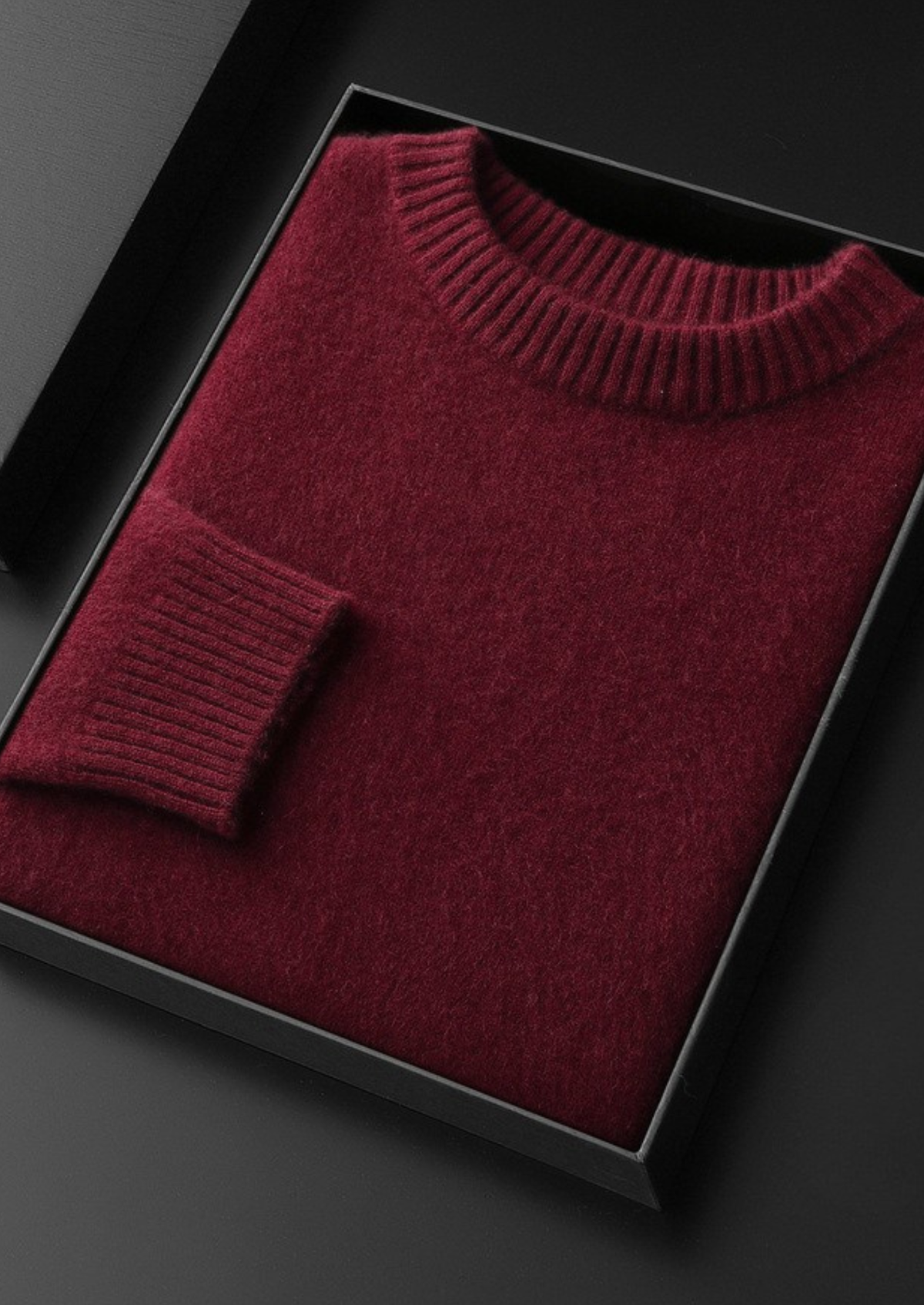 Pure Cashmere Burgundy Essential Crewneck | Apuro