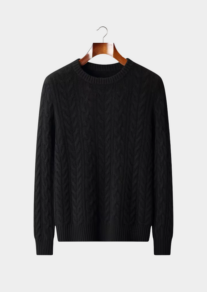 Pure Extra-Fine Merino Wool Cable Knit Crewneck | Apuro