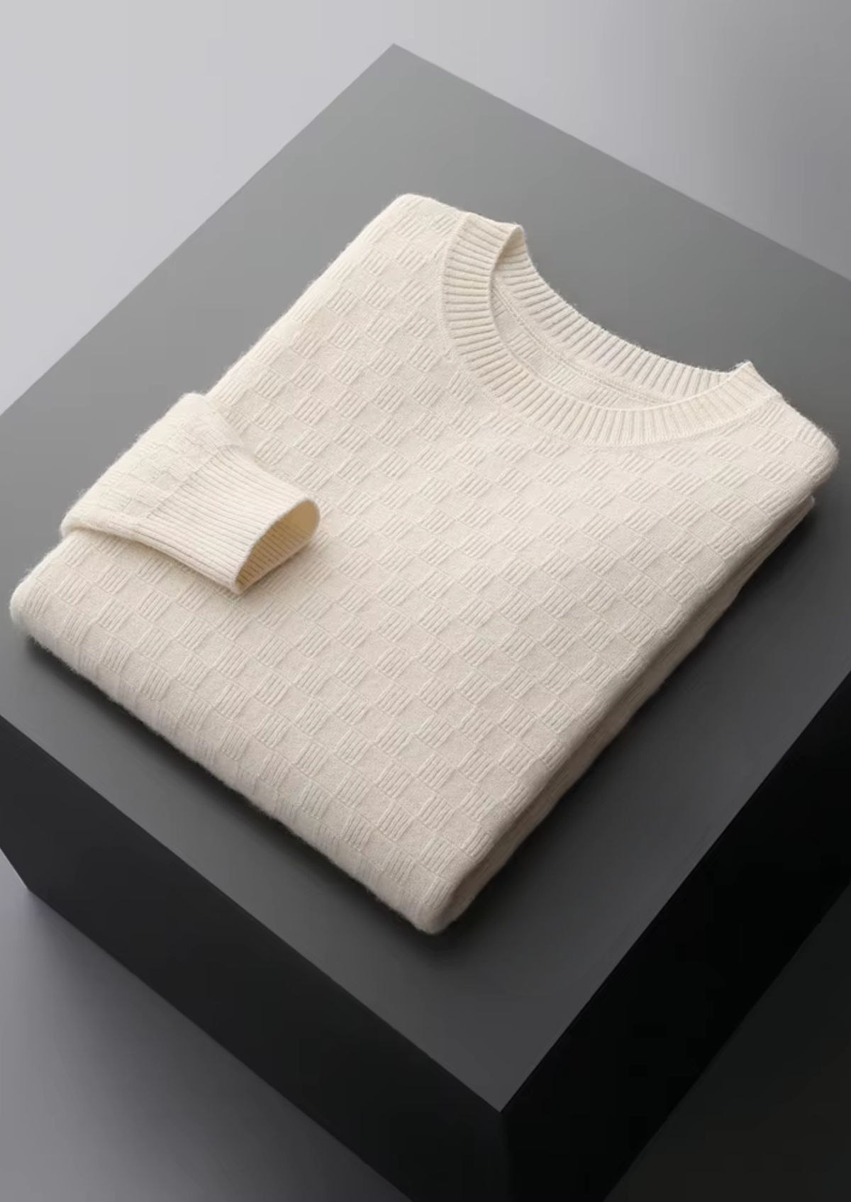 Premium Cashmere Textured Crewneck | Apuro