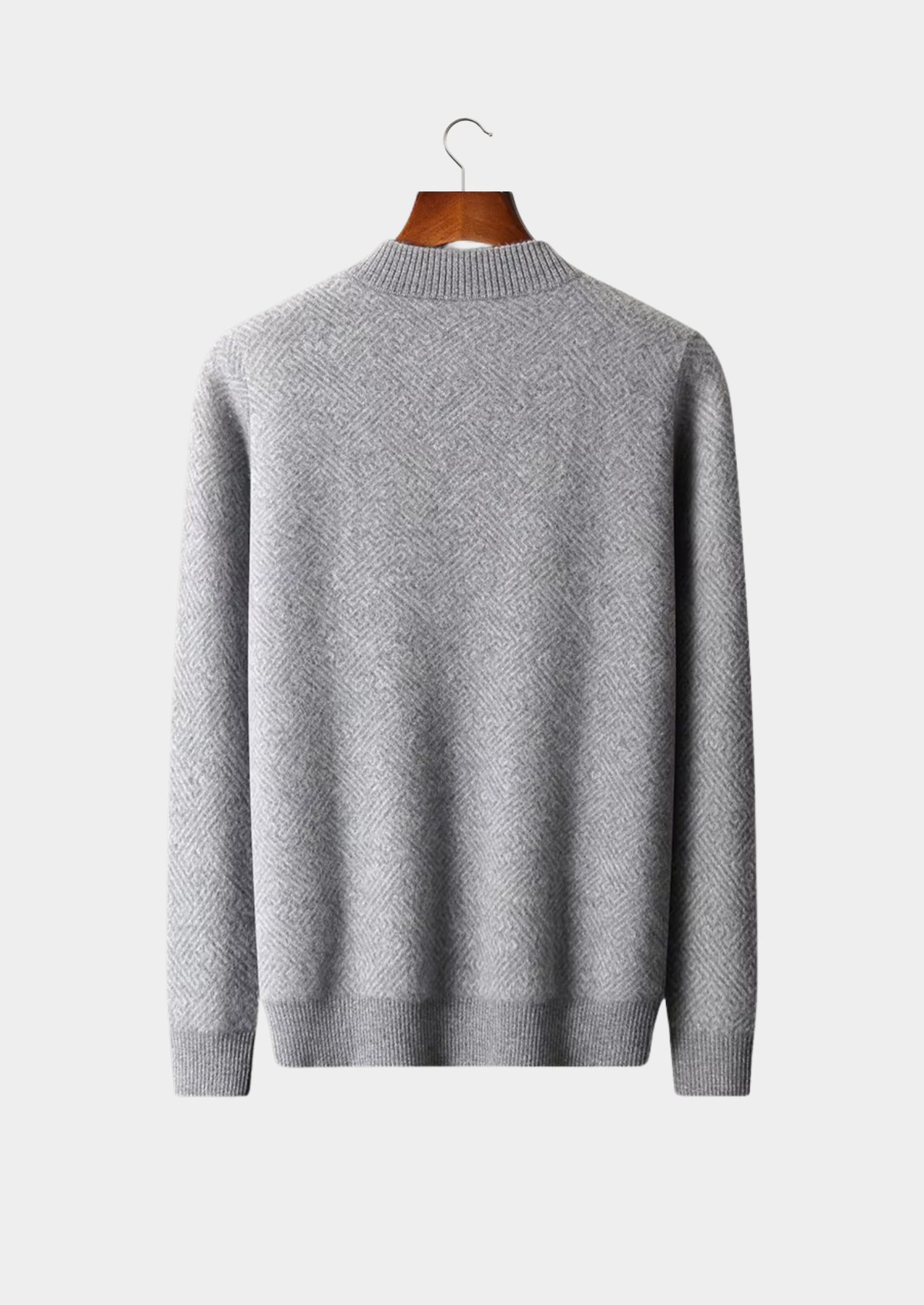 Premium Cashmere Patterned Half-Zip Sweater | Apuro