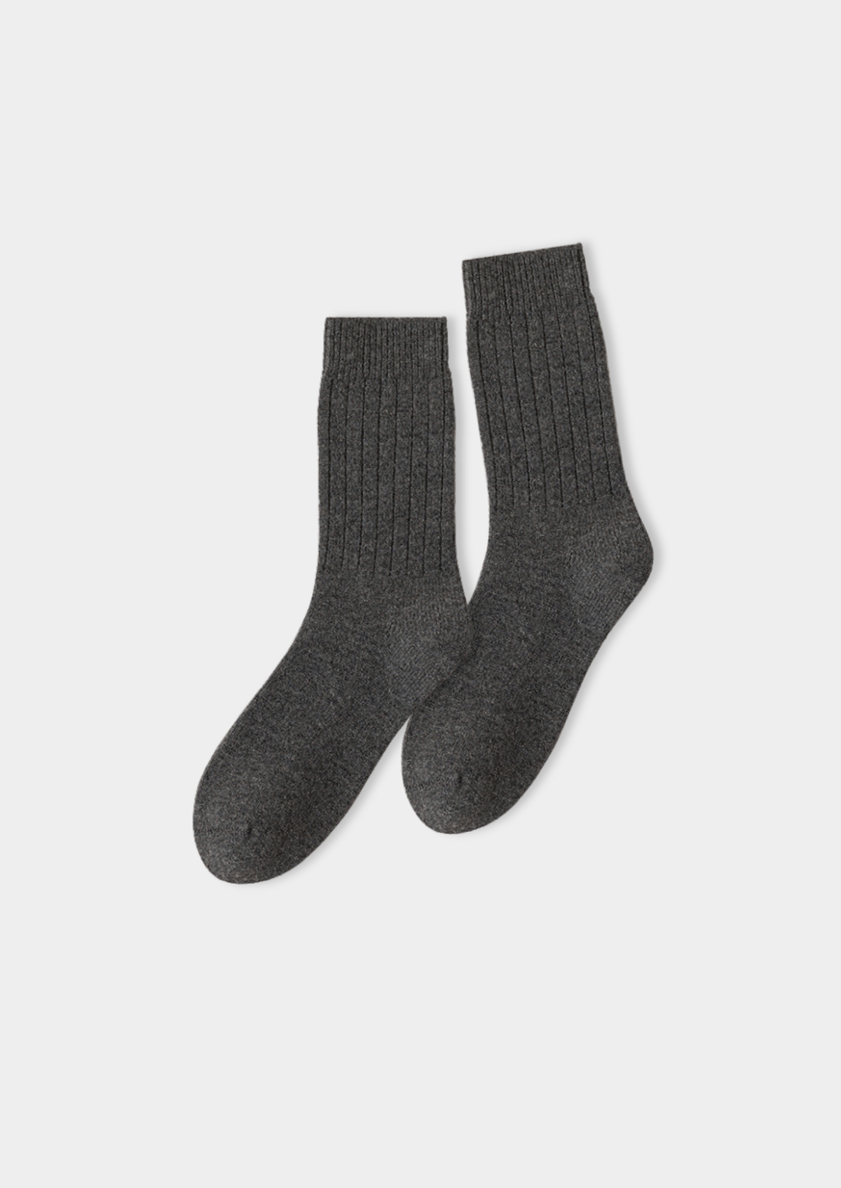Dark Gray Ultra-Soft Ribbed Merino Wool Socks | Apuro