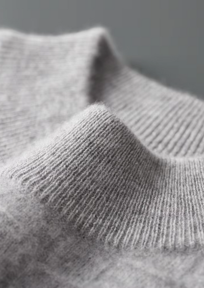 Pure Extra-Fine Merino Wool Textured Mockneck | Apuro