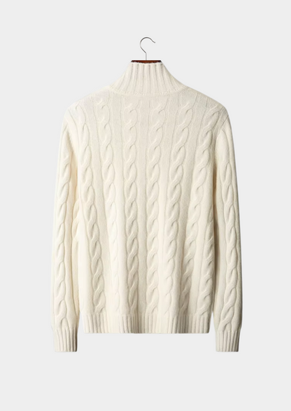 Pure Extra-Fine Merino Wool Dual-Zip Cable Cardigan | Apuro