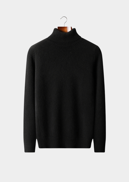 Pure Cashmere Black Essential Rollneck | Apuro