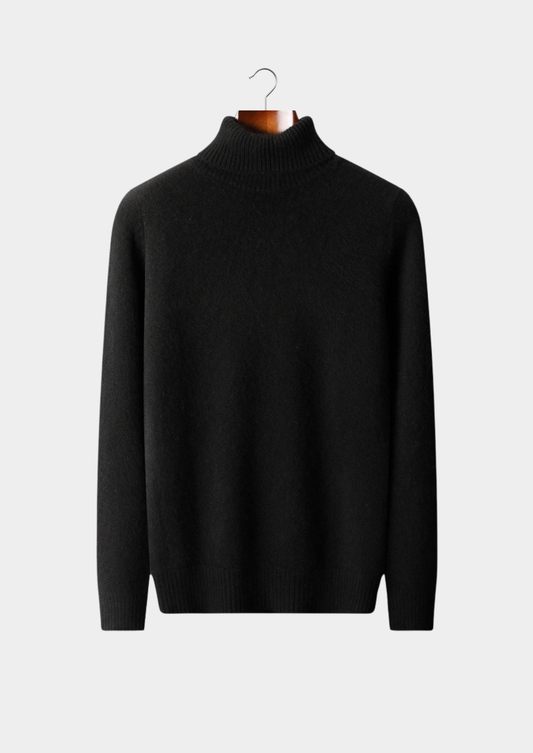 Pure Cashmere Black Essential Rollneck | Apuro