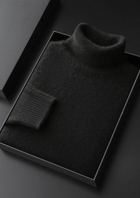 Pure Cashmere Black Essential Rollneck | Apuro