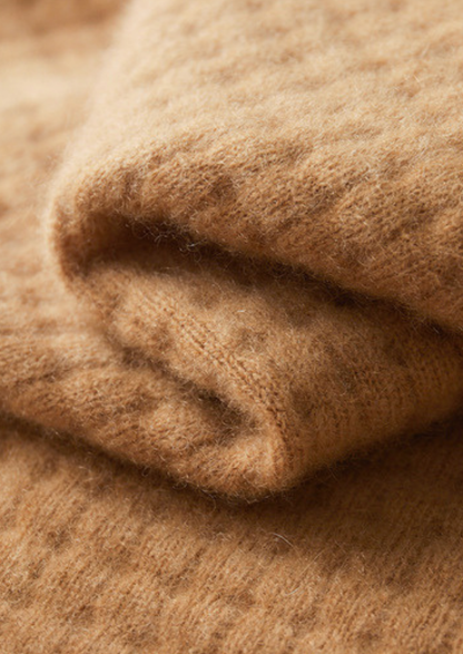 Pure Cashmere Caramel Textured Button Cardigan | Apuro