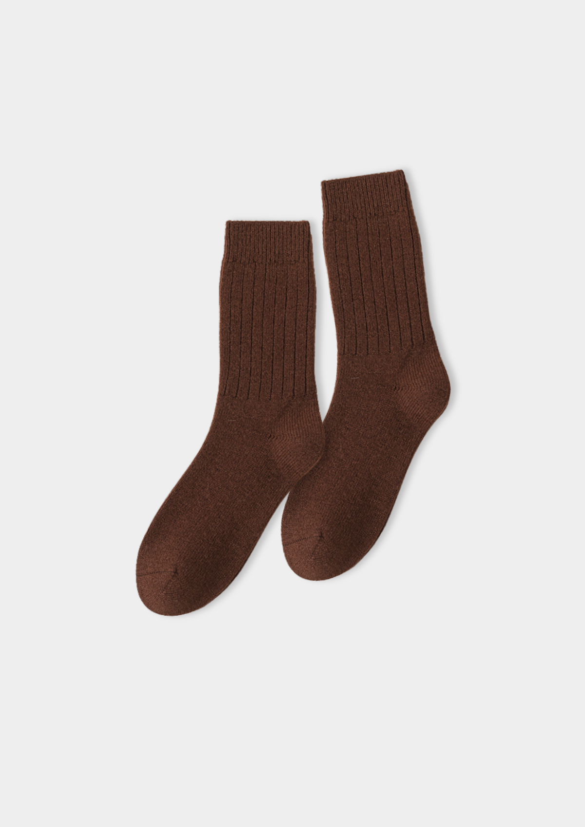 Coffee Ultra-Soft Ribbed Merino Wool Socks | Apuro