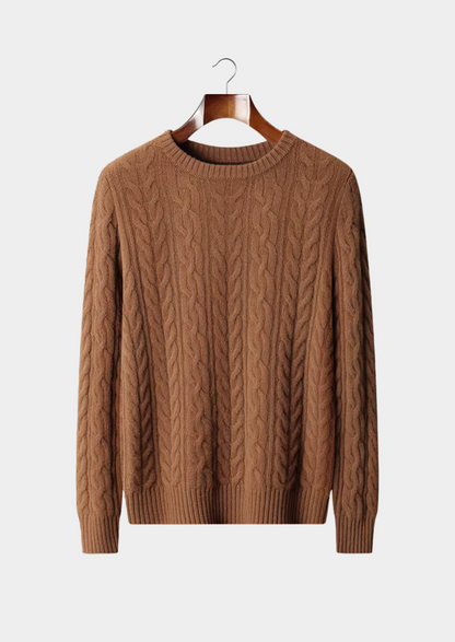 Pure Extra-Fine Merino Wool Cable Knit Crewneck | Apuro