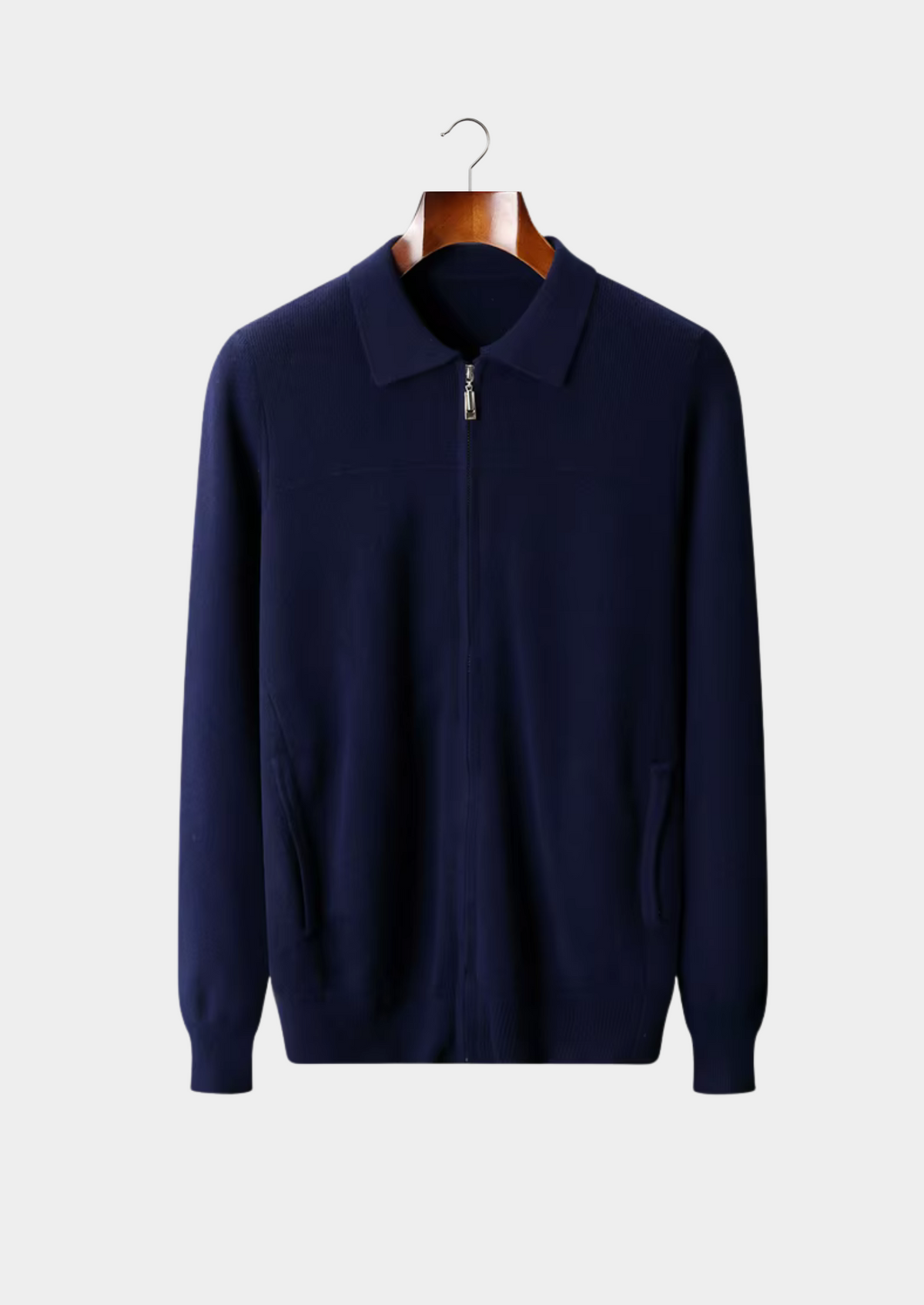 Pure Extra-Fine Merino Wool Ribbed Polo Cardigan | Apuro