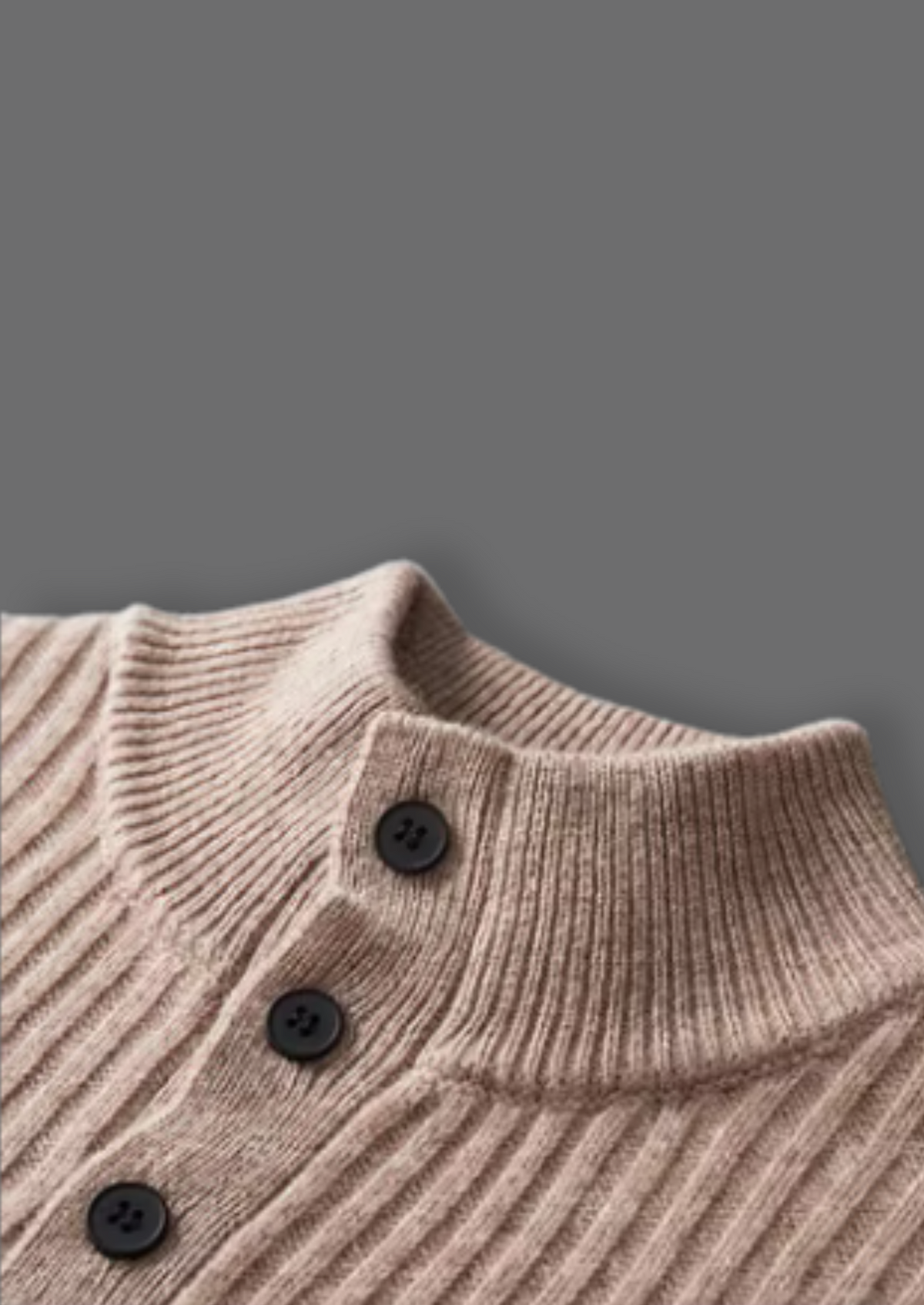 Pure Extra-Fine Merino Wool Ribbed Henley Sweater | Apuro