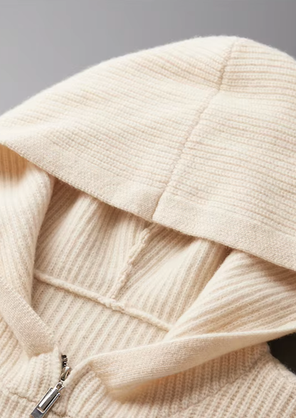 Pure Extra-Fine Merino Wool Half Zipper Hoodie | Apuro