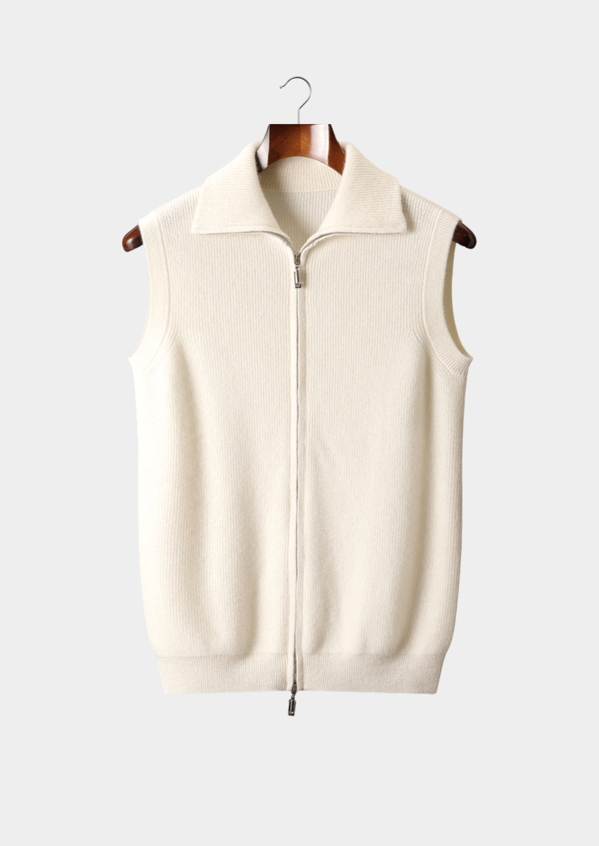 Pure Cashmere Ivory Body Warmer Vest | Apuro
