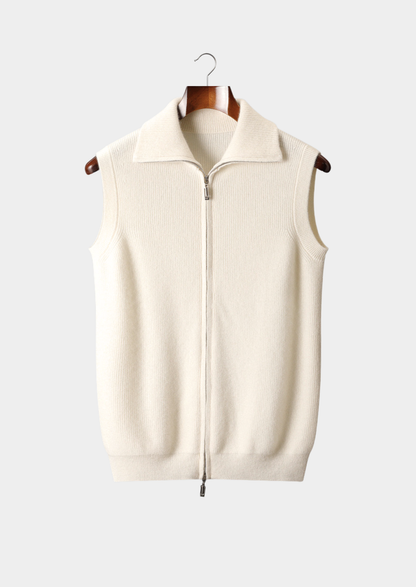 Pure Cashmere Ivory Body Warmer Vest | Apuro