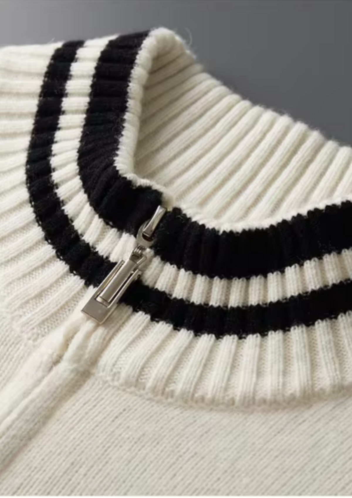 Pure Extra-Fine Merino Wool Two Tone Zip Cardigan | Apuro