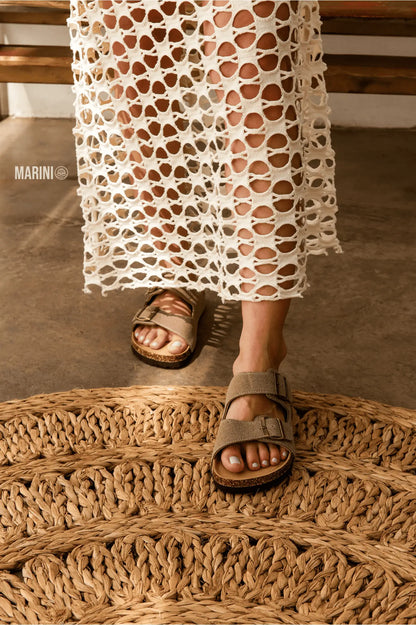Maibulun Suede Arizona Sandals - Sand | Apuro
