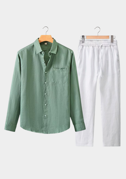 Dolcevita Longsleeve Summer Set - Green/white | Apuro