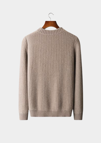 Pure Cashmere Beige Heavyweight Crewneck | Apuro