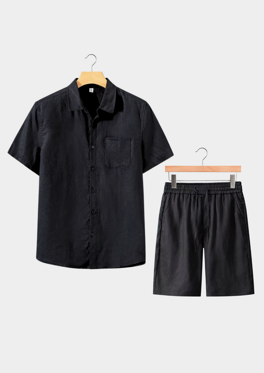 Dolcevita Shortsleeve Summer Set - Black | Apuro