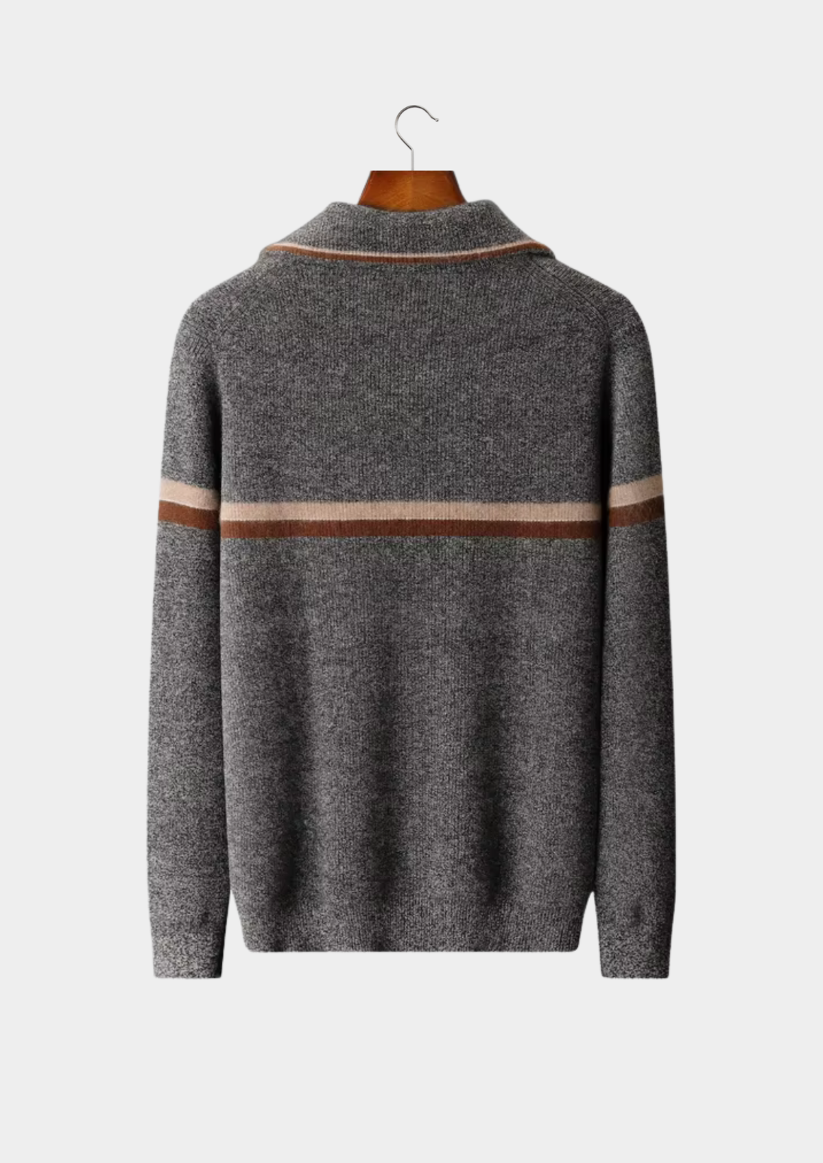 Pure Cashmere Striped Zip Cardigan | Apuro