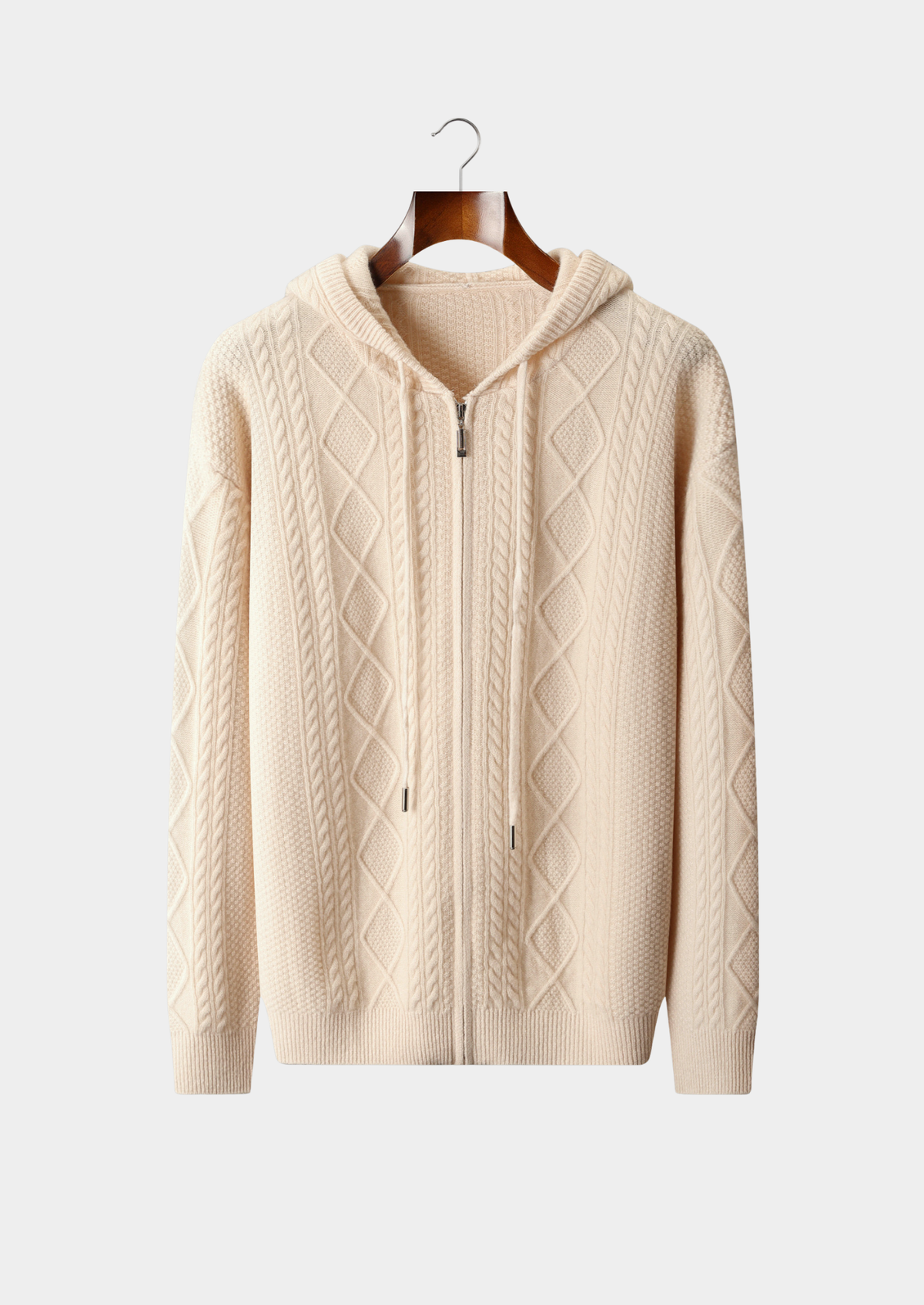 Pure Extra-Fine Merino Wool Wintertime Zipper Hoodie | Apuro