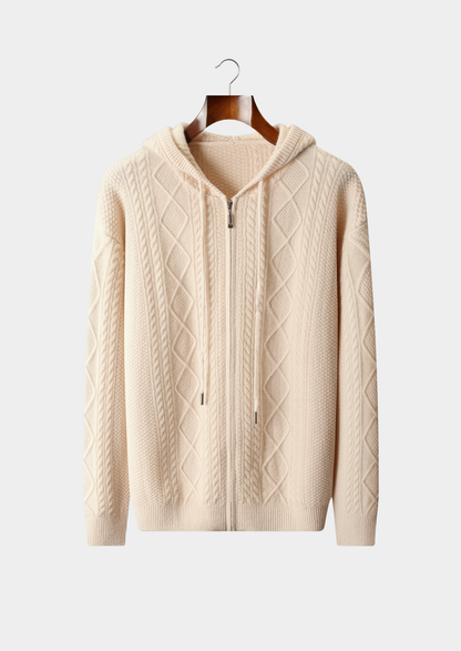 Pure Extra-Fine Merino Wool Wintertime Zipper Hoodie | Apuro