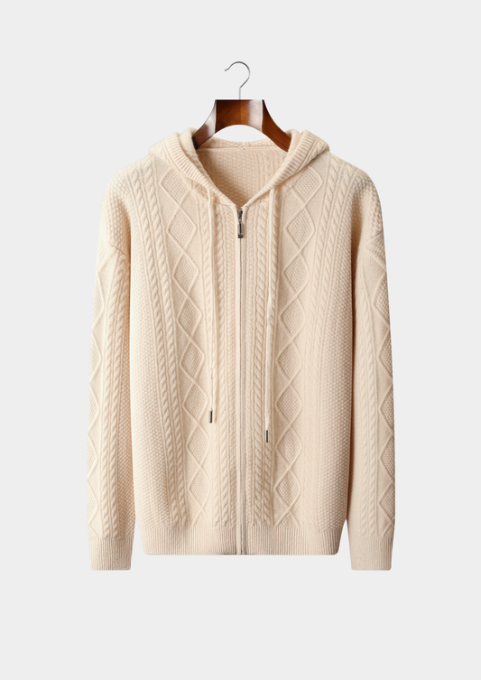 Pure Extra-Fine Merino Wool Wintertime Zipper Hoodie | Apuro