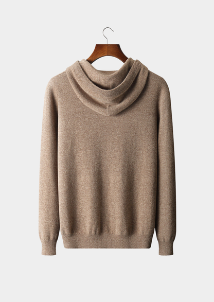 Pure Extra-Fine Merino Wool Beige Leisure Hoodie | Apuro