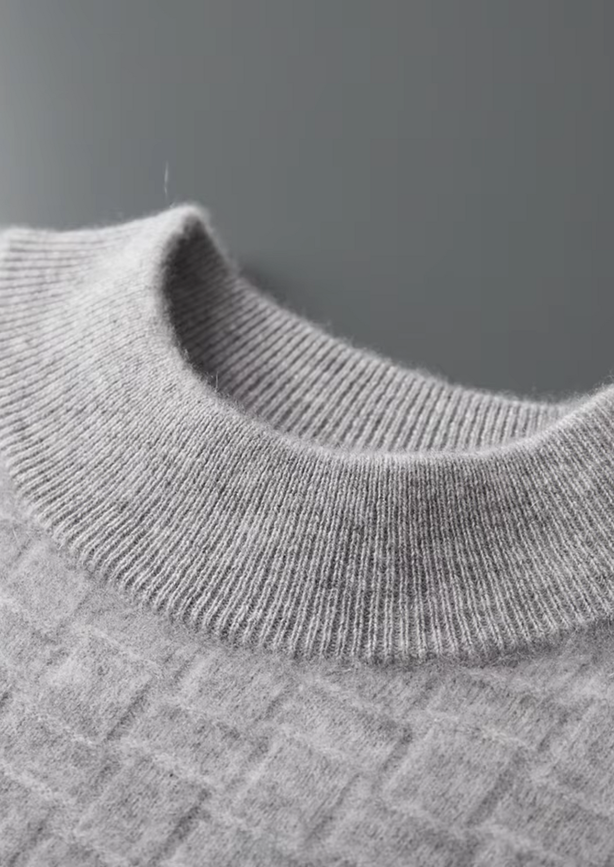 Pure Extra-Fine Merino Wool Textured Mockneck | Apuro