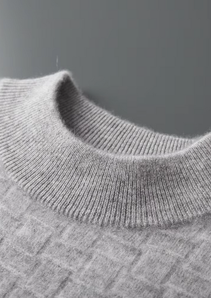 Pure Extra-Fine Merino Wool Textured Mockneck | Apuro