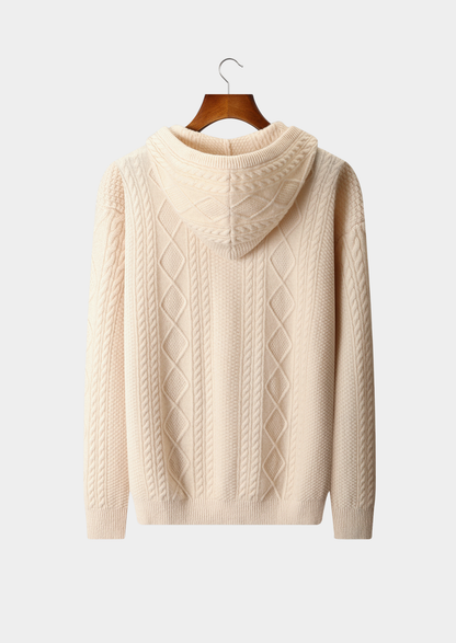 Pure Extra-Fine Merino Wool Wintertime Zipper Hoodie | Apuro