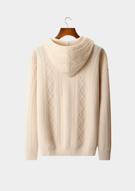 Pure Extra-Fine Merino Wool Wintertime Zipper Hoodie | Apuro