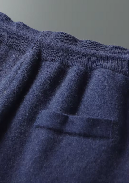 Premium Cashmere Navy Blue Milano Leisure Set | Apuro