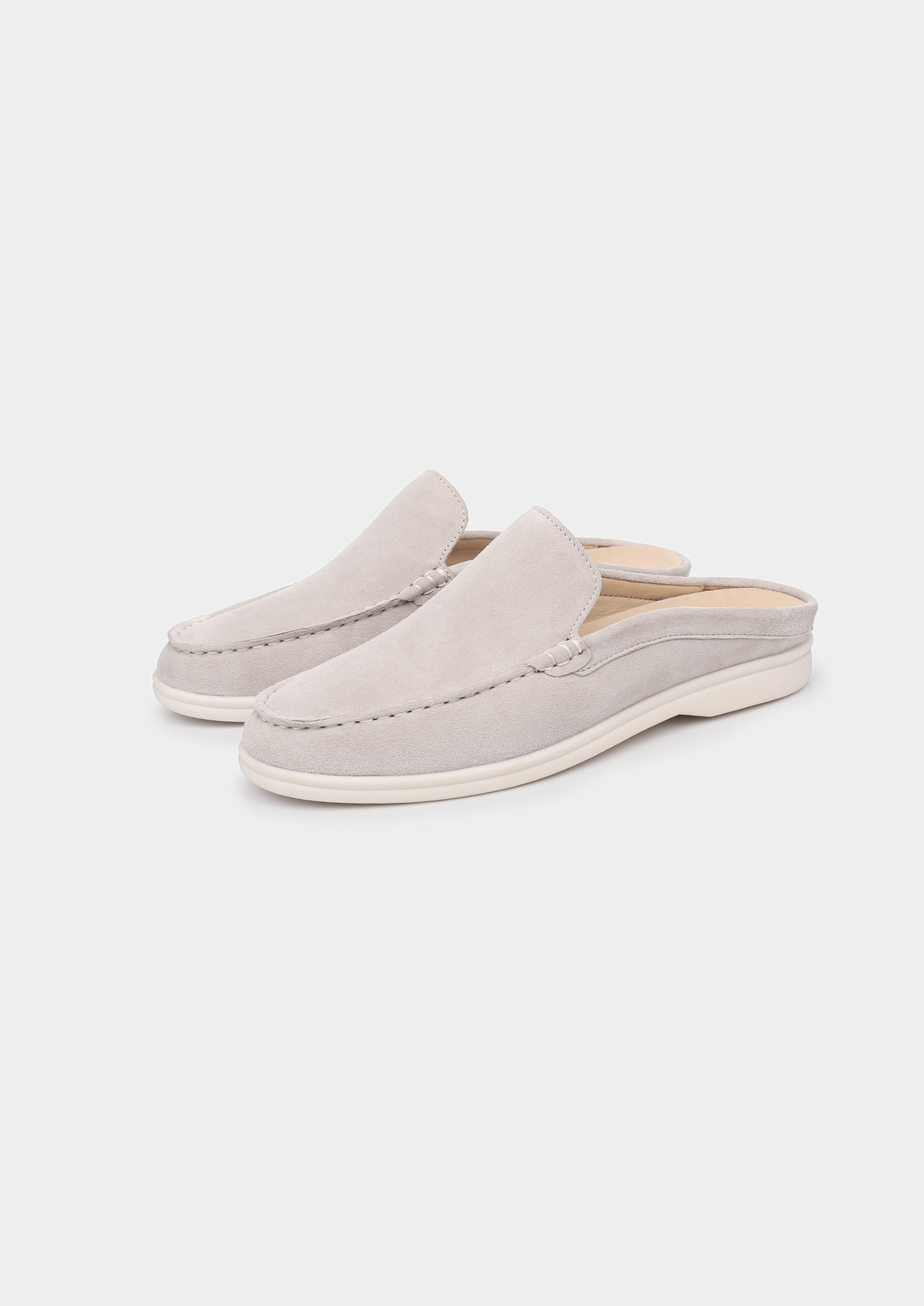 Light Gray Marina Suede Slipper | Apuro