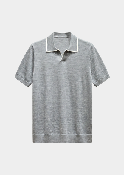 Ellis Light Gray Lightweight Polo Shirt | Apuro