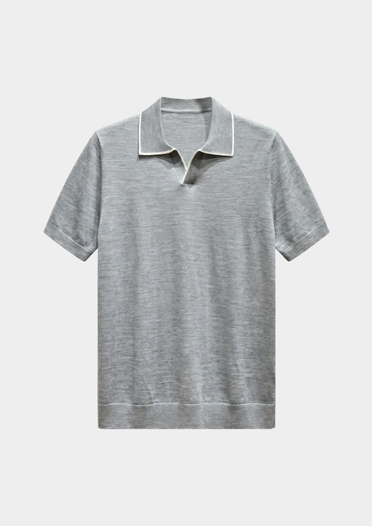 Ellis Light Gray Lightweight Polo Shirt | Apuro