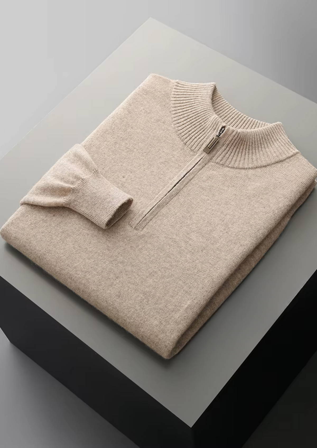 Pure Extra-Fine Merino Wool Half Zip Sweater | Apuro